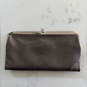 HOBO patent leather light brown  color clutch wallet
